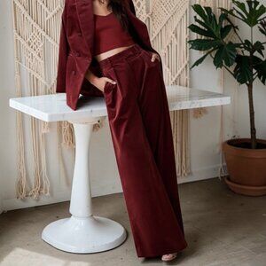 Banana Republic Veluro Relaxed High Waist Ultra Wide Velvet Pants Size 2 Short